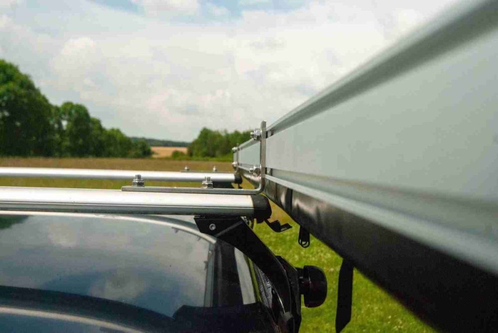 2.0m side awning for any vehicle mounted to a roof rack in the UK.